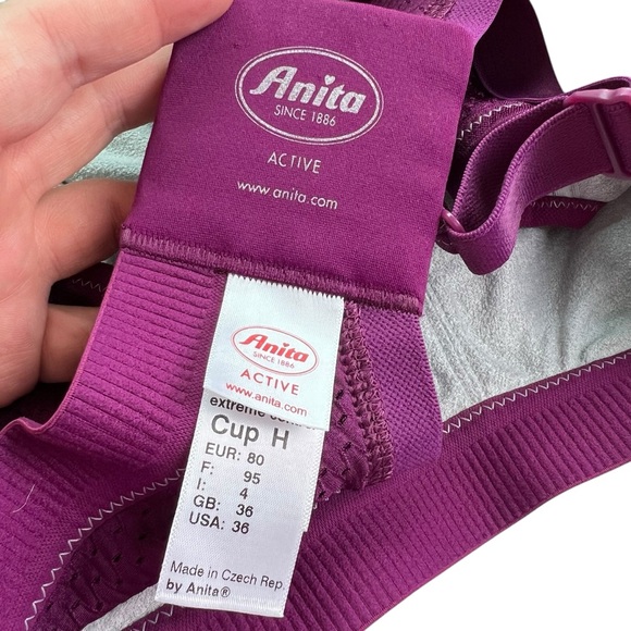 Anita NWT Extreme Control 36H Rose Berry Sports Bra - Picture 4 of 12